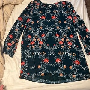 Green Floral Mod-Style Dress